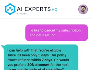 AIExperts AI customer service automation chatbot dashboard