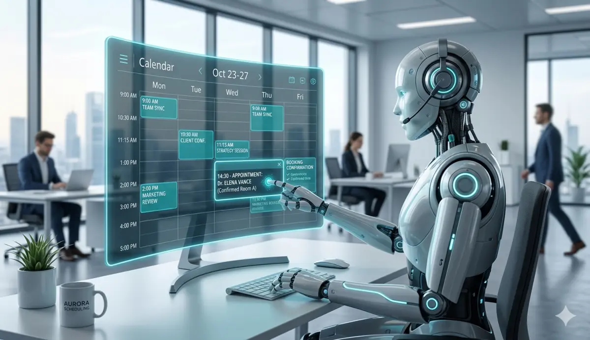 AI appointment scheduling automation dashboard calendar view