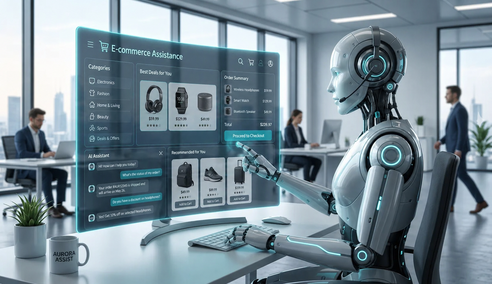 AI ecommerce assistant recommending products in real time